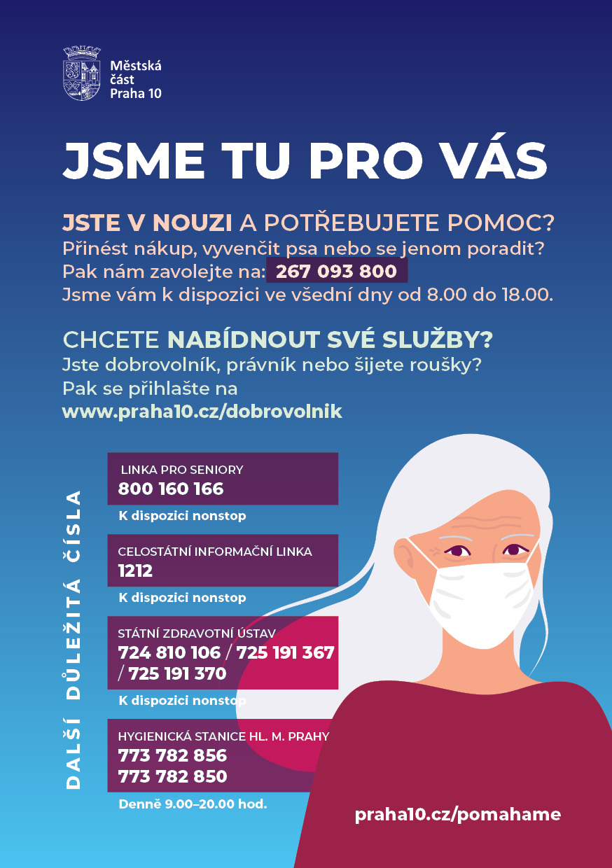 Informační leták Desítka pomáhá – nouzová linka, výzva dobrovolníkům a důležitá telefonní čísla Informační leták Desítka pomáhá – nouzová linka, výzva dobrovolníkům a důležitá telefonní čísla